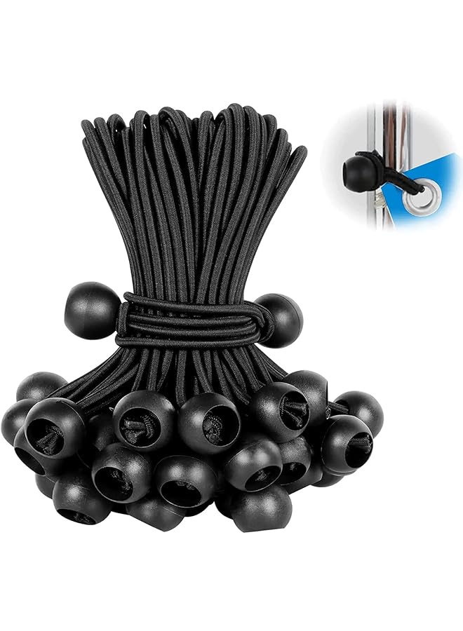 The Bros The Bros Ball Bungee Cords | 6-Inch Heavy-Duty Bungee Cord with Balls | 25 PCS UV Resistant Bungee Balls for Canopy, Tarp Tie Down, Camping, Shelter & Tent Poles - Image 1