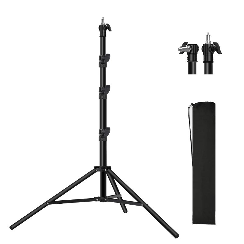 soonpho Heavy Duty Light Stand 98ft 3m Photography Tripod Light Stand Metal Adjustable Spring Cushioned with Carry Bag 14 to 38 Universal Screw for Photography LED Video Light Ring Light Monolight - Image 2
