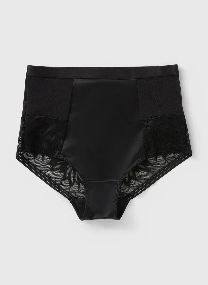 Matalan Black Full Brief Lace Knickers