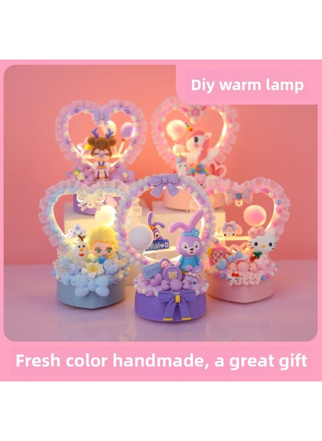 null - Moe Zhiyuan DIY Warm Lamp Night Light Cream Glue Handmade Toy Material Bag-Specifications:Magic Paradise Mushroom Rabbit - Image 1