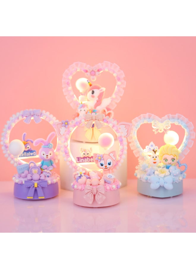 null - Moe Zhiyuan DIY Warm Lamp Night Light Cream Glue Handmade Toy Material Bag-Specifications:Magic Paradise Mushroom Rabbit - Image 1