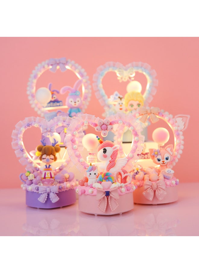null - Moe Zhiyuan DIY Warm Lamp Night Light Cream Glue Handmade Toy Material Bag-Specifications:Magic Paradise Mushroom Rabbit - Image 1