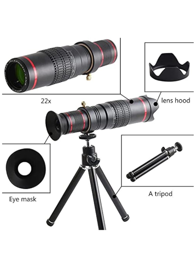 erorex Cell Phone Camera Smartphone 4K HD 22X Telephoto Lens Kit Clip on Tripod for iPhone Samsung  - Image 2
