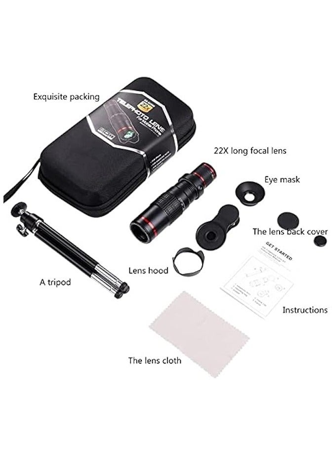 erorex Cell Phone Camera Smartphone 4K HD 22X Telephoto Lens Kit Clip on Tripod for iPhone Samsung  - Image 4