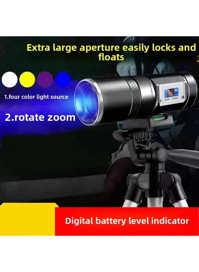 Fishing Lamp Night Fishing Lamp Blue Light Purple Xenon Super Bright Strong Light 2000 Luminous High Power 1000 Fish Lamp Flashlight W