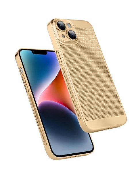 Electroplating Heat Dissipation Phone Case for iPhone 15, New Heat Dissipation Plating Fine Hole Protector for iPhone Case, Crystal Lens Film Coating Phone Case