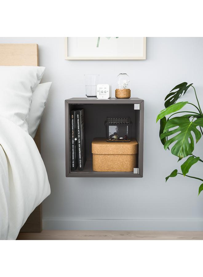 Zaboon Wall Cabinet With Glass Door, Dark Grey, 35X35X35 Cm - Image 2