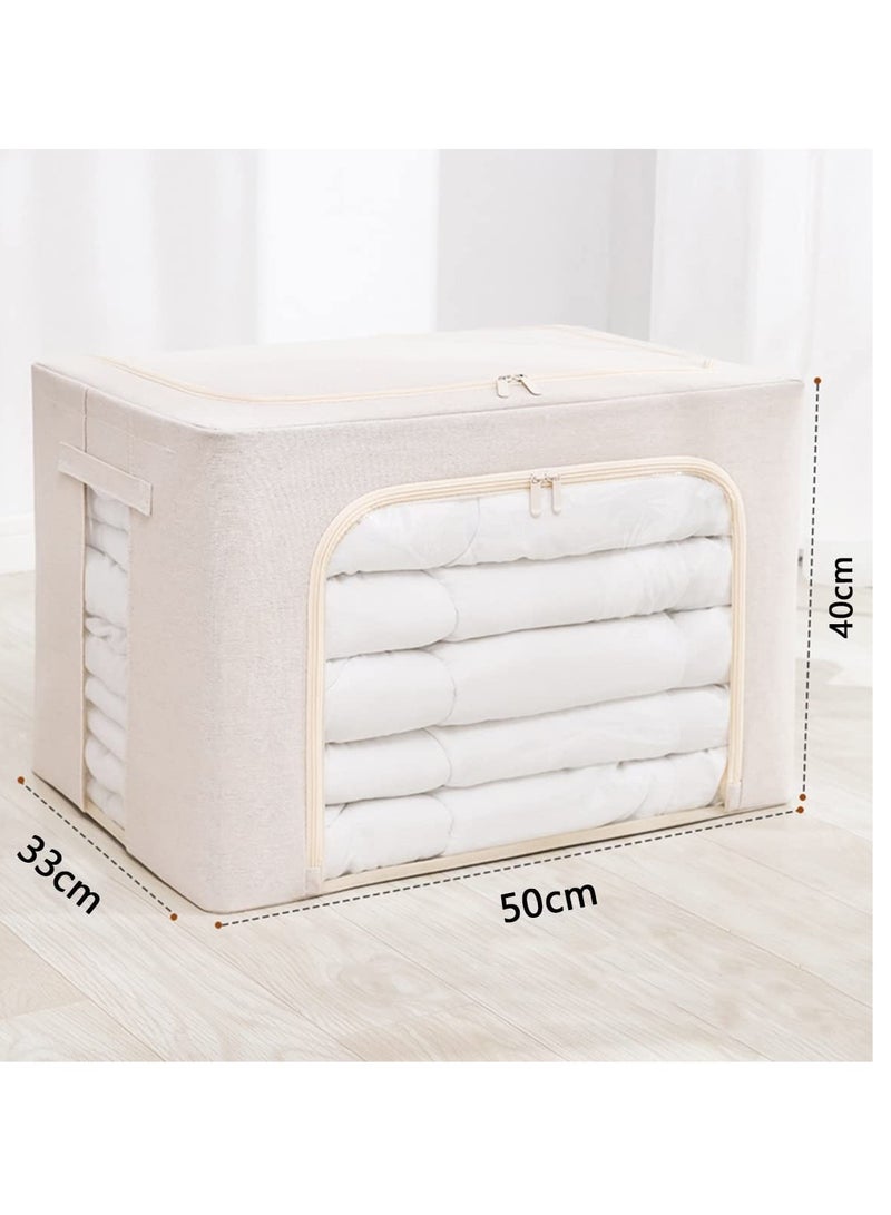 eBasket Storage bag with metal legs Storage bag with a capacity of 100 liters for storing all clothes blankets and furnishings Made of high quality materials to ensure the longest possible use (white)  - Image 1