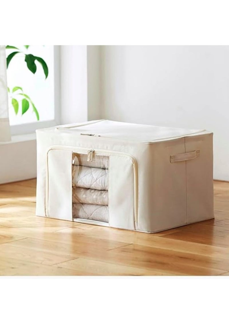 eBasket Storage bag with metal legs Storage bag with a capacity of 100 liters for storing all clothes blankets and furnishings Made of high quality materials to ensure the longest possible use (white)  - Image 3