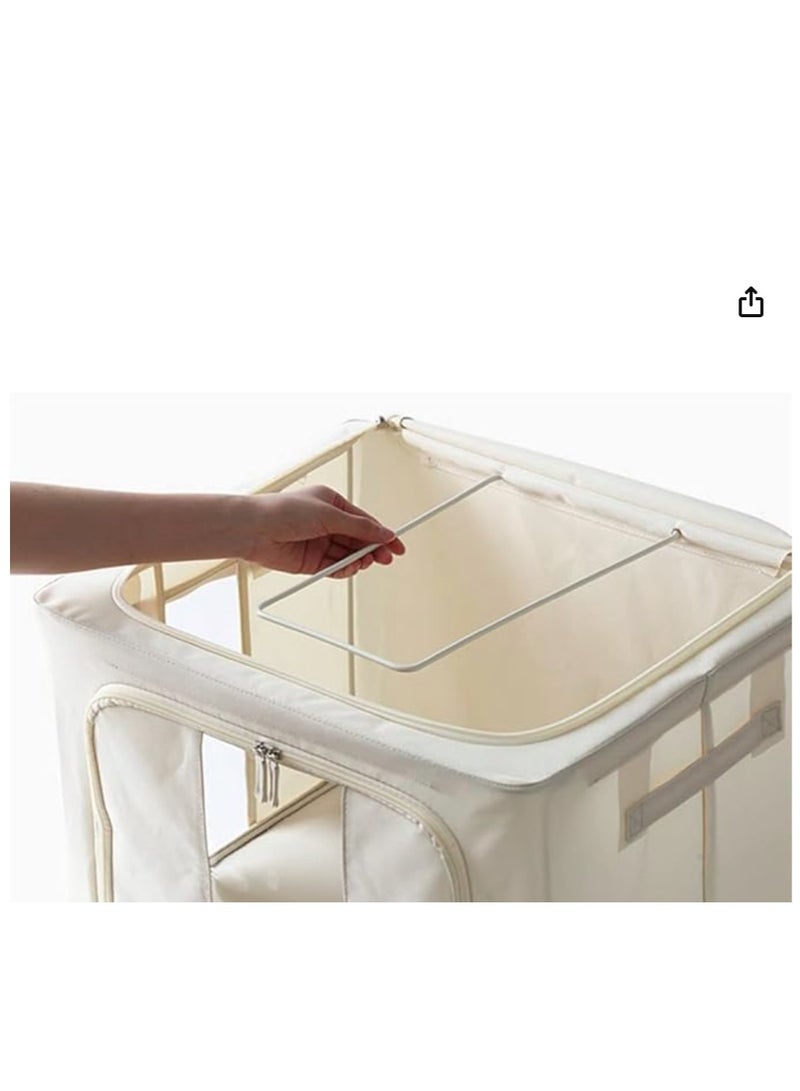 eBasket Storage bag with metal legs Storage bag with a capacity of 100 liters for storing all clothes blankets and furnishings Made of high quality materials to ensure the longest possible use (white)  - Image 5