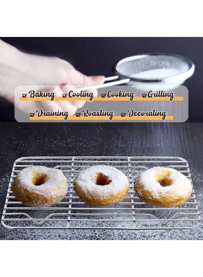 Soofam Metal Toaster Oven Tray Set, 10.5”x8.3” Small Stainless Steel Baking Pan with Wire Rack for Cooking Broiling, Rimmed Metal Sheet for Roasting Cooling Cookie Bacon Steak - Image 4