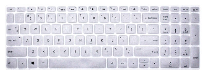 UHamn Keyboard Skin Compatible for 17.3" HP Envy 17m-ae111dx 17-bs, 15.6" HP Pavilion X360 15-br075nr, HP Envy X360 15m-bp012dx bp011dx/bp111dx 15m-bq121dx, HP 15-CB 15-CC 15-CD 15-CH 15-BW 15-BS Silver - Image 1