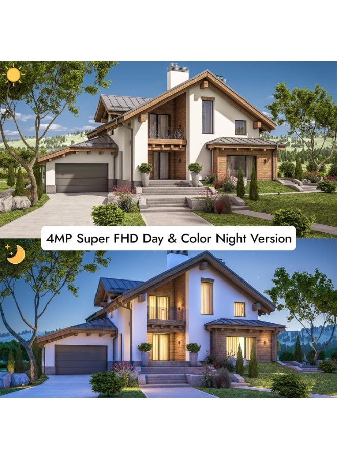 KASTWAVE Outdoor Home Security Cameras, 2K HD Color Night Vision, Solar Camera with PIR Detection, Pan Tilt, 4X Zoom, 2.4GHz Wi-Fi, IP66 Waterproof, Spotlight/Siren, SD/Cloud Storage - Image 4