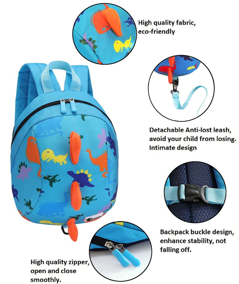 db Toddler Mini Dinosaur Backpack with Child Leash, Anti Lost Wrist Link for Kids, Safety Harness Back Pack for Baby Boy Girl - Image 5