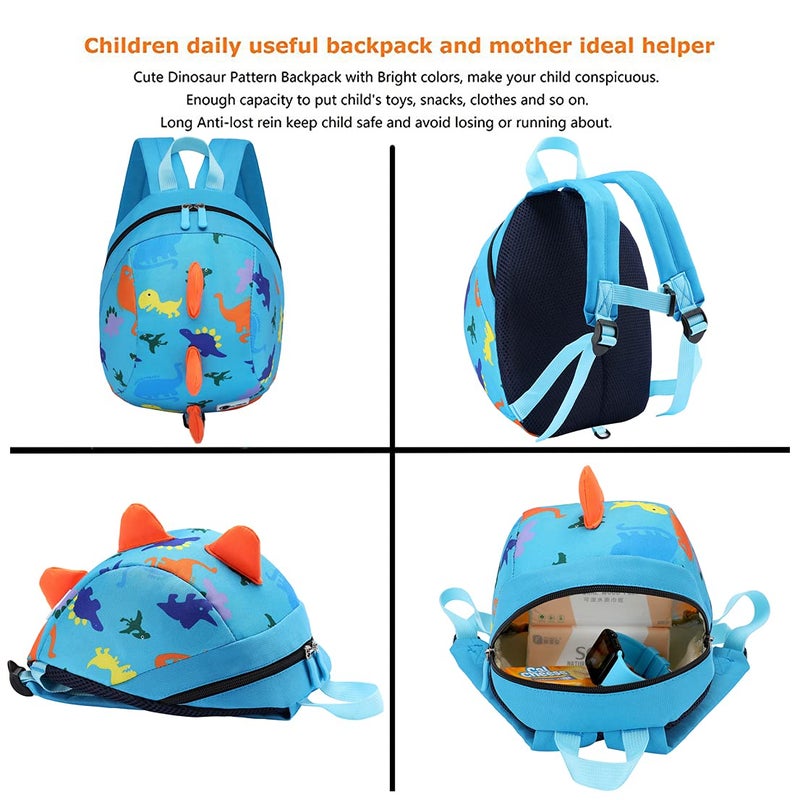 db Toddler Mini Dinosaur Backpack with Child Leash, Anti Lost Wrist Link for Kids, Safety Harness Back Pack for Baby Boy Girl - Image 4