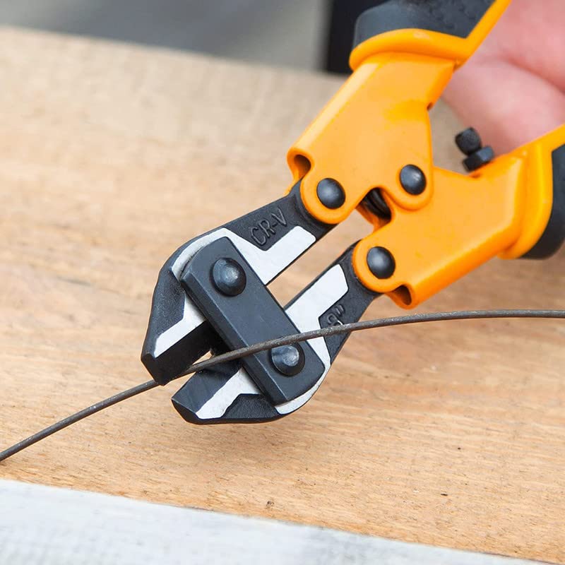THS Mini Bolt Cutter 8-inch/210mm, Spring Snips Clippers with Soft Anti-Slip Handle,Suitable for Bolts/Chains/Screw Rods/Suitable for Cutting Steel Wires - Image 2