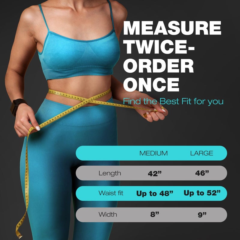 أكتيف غير مدرب الخصر ActiveGear للنساء والرجال - حزام لتشذيب الخصر لمظهر متناسق - زخرفة معززة وتثبيت آمن إضافي (حاشية زرقاء متوسطة: 8 × 42) - Image 4