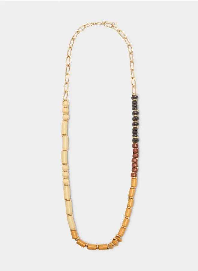 بارفوا عقد طويل مزينة بالخرز متعدد الألوان