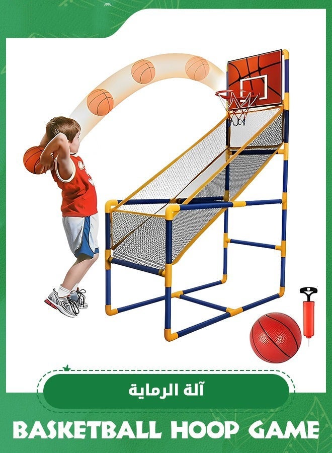 عربست مجموعة ألعاب كرة السلة (نمط الأركيد) للأطفال، تتضمن كرات وطوقاً؛ مجموعة ألعاب سلة متكاملة، لعبة هدف كرة سلة للاستخدام الداخلي والخارجي، مع حامل كرة سلة قابل لتعديل الارتفاع. - Image 1