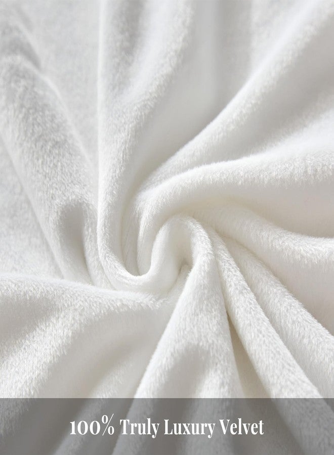 WARMDERN White Flannel Velvet Duvet Cover Queen Size Duvet Cover Bedding Sets, 3pcs Ultra Soft Luxury Textured Modern Crystal Velvet Duvet Covers with Zipper Closure(White, Queen) - Image 4