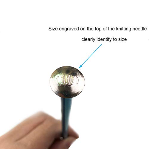 Weabetfu Aluminum Metal Knitting Needle,Colored Straight Single Pointed,10-inch Length for Handmade DIY Knitting,Size US 10(6.0mm) - Image 2