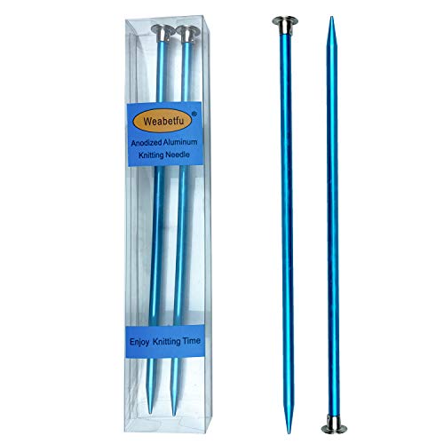 Weabetfu Aluminum Metal Knitting Needle,Colored Straight Single Pointed,10-inch Length for Handmade DIY Knitting,Size US 10(6.0mm) - Image 1