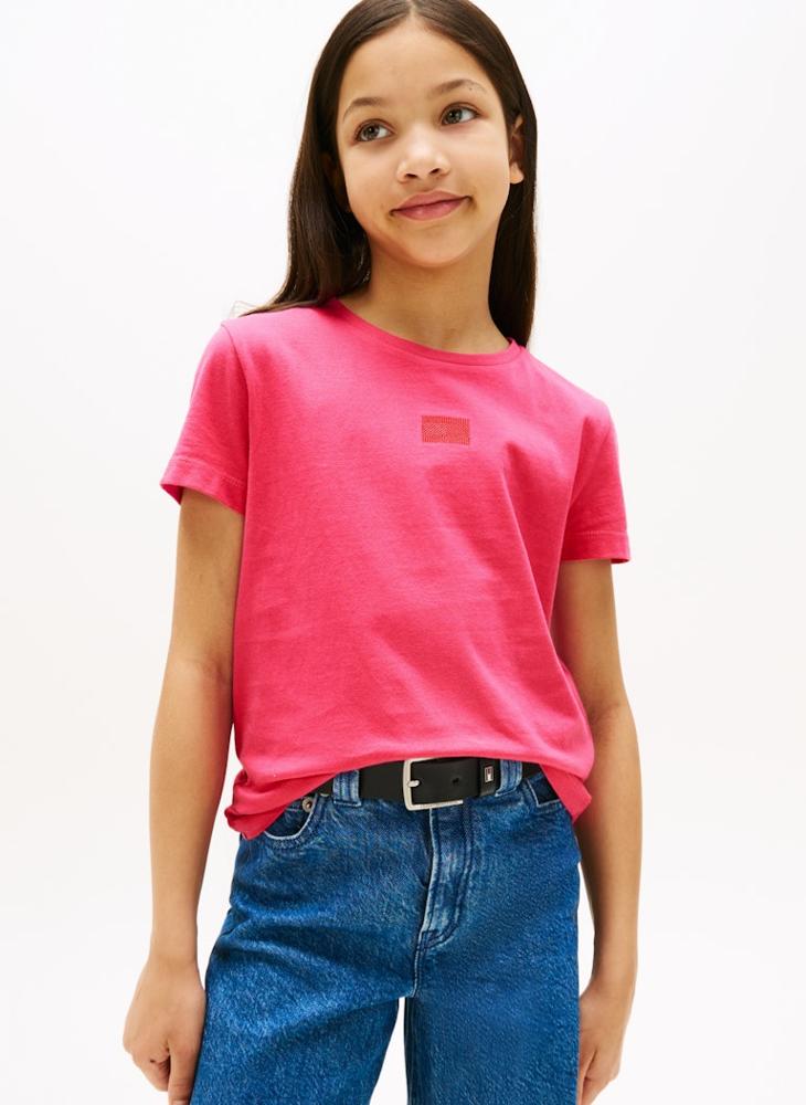 TOMMY HILFIGER Kids Flag Crew Neck T-Shirt - Image 1