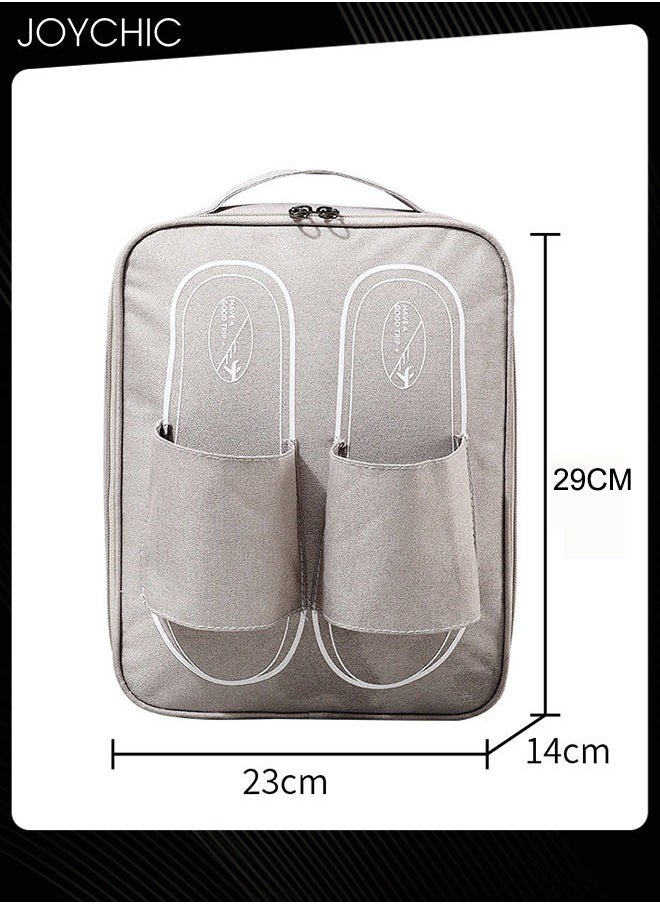 Joychic Business Travel Trip Shoe Storage Packing Organizer Waterproof and Moisture-proof  Portable Shoe Bag Large Capacity Shoe Bag with Handle for Men and Women Grey  - Image 5