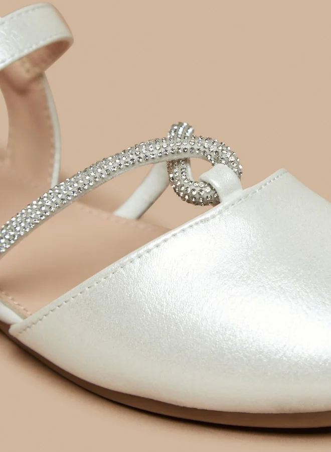 فلورا بيلا من شو إكسبرس Girl's Embellished Ballerinas With Hook And Loop Closure