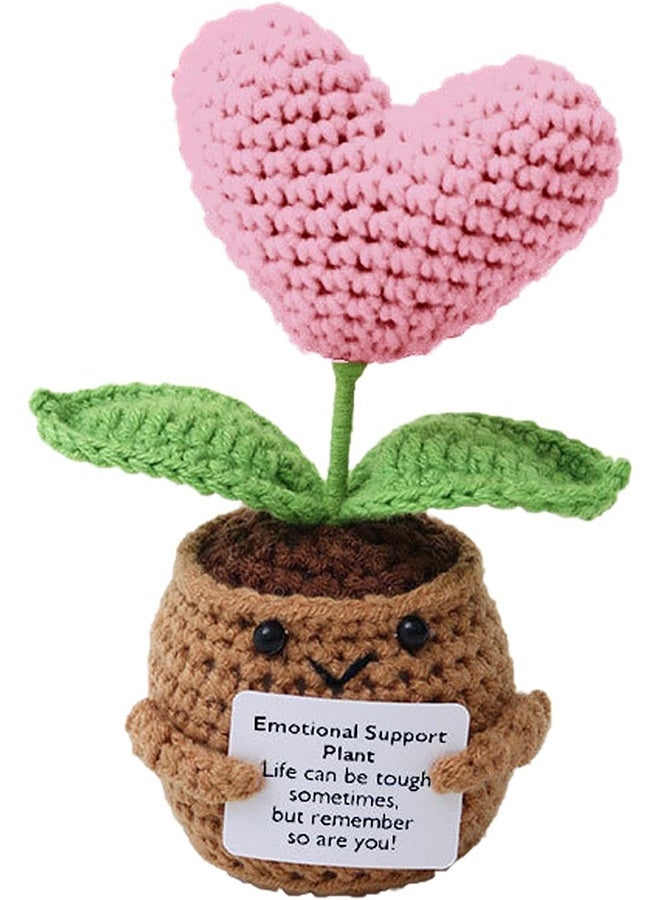 AGREON Positive Pocket Plant Doll, Funny Emotional Support Knitted Toy with Positive Card, Woolen Crochet, Cheer Up Graduation Gift, Encouragement for Friends - Image 1