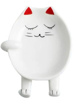 Pottery Cat Spoon Rest - Silicone Utensil Rest for Ladles, Spoons, Chopsticks, and Silverware Tray.