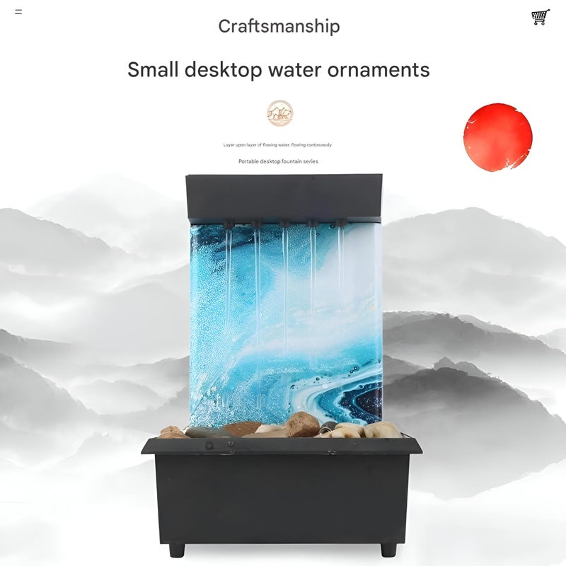 LED Fountain - Relaxing tabletop water feature with soft lighting and flowing design, great for creating peaceful ambiance indoors and outdoors, simple setup and long-lasting construction (option 2) - Image 2