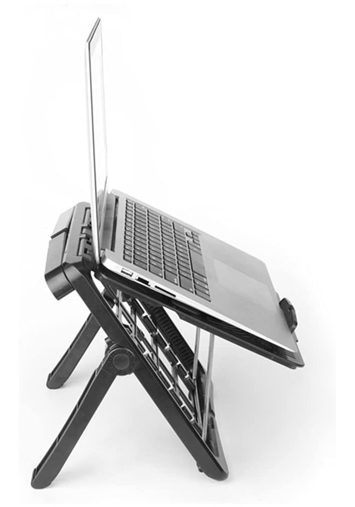 PORSTUV Aluminum Laptop Stand with Built - in Foldable Phone Holders - Multi - Angle Adjustable Cooling Bracket - Image 5
