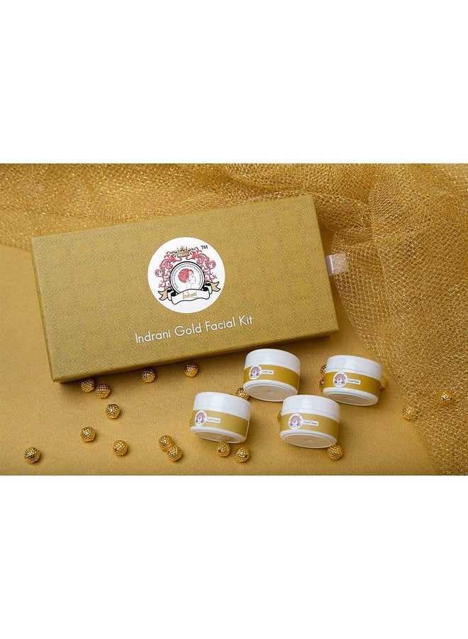 Indrani Cosmetics 40 G Gel, Scrub, Cream, Pack Gold Facial Kit - Image 1