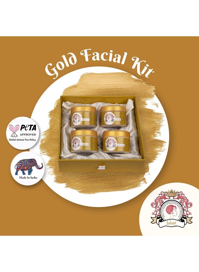 Indrani Cosmetics 40 G Gel, Scrub, Cream, Pack Gold Facial Kit - Image 5