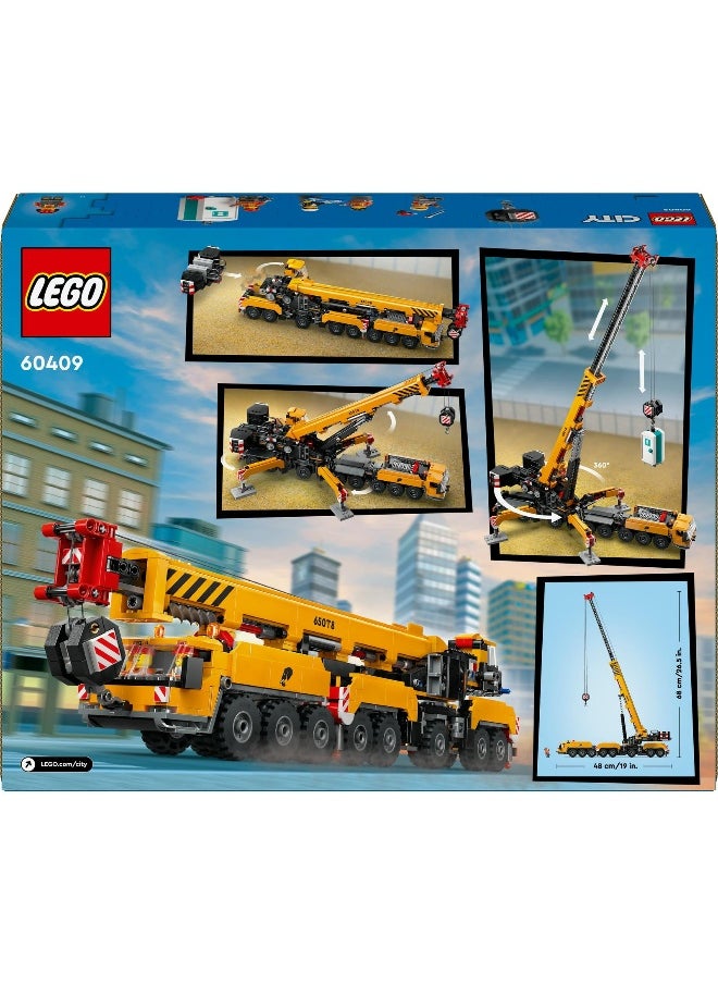 LEGO City Yellow Mobile Construction Crane Toy Set 60409 Building Toy Set (1116 Pieces) - pzsku/ZBA9F2B28AB315AF7A69FZ/45/_/1730976843/1d5ae8f4-6482-416b-8def-3d551227d743