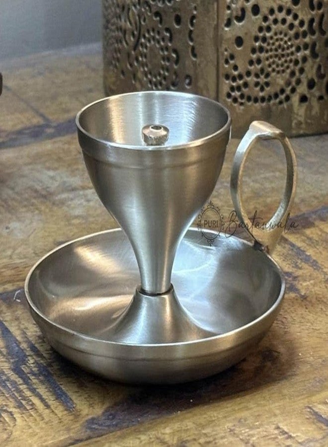 PURI Bartanwala - Pure Brass Diya Jyot with Handle - Image 2