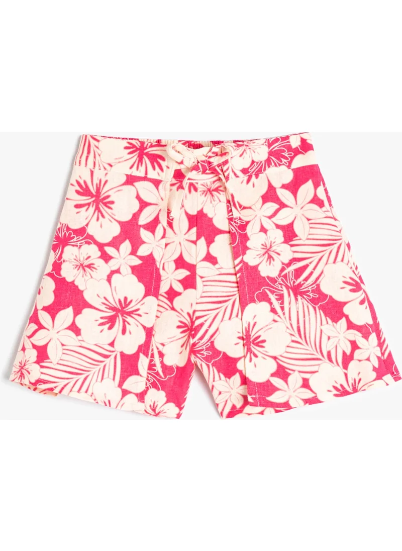 KOTON Normal Waist Relaxed Pink Girls' Shorts 4SKG40063AW