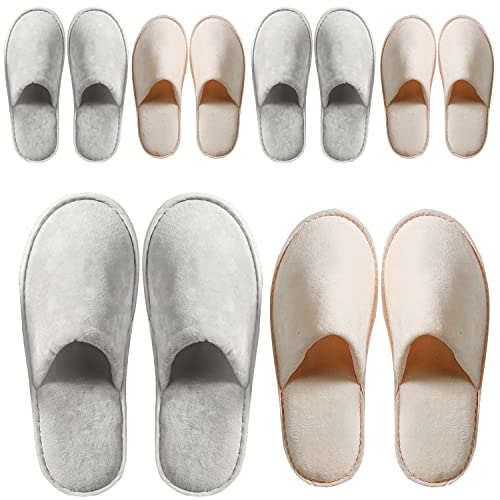 OSTADARRA 6 Pairs Spa Slippers, Non Slip Disposable Slippers For Guest, Washable Reusable, Which Can Be Used As Women Men, House, Indoor, Bathroom, Bedroom, Hotel, Bride Slippers (2 sizes) - Image 1
