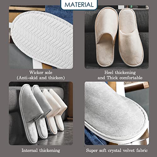 OSTADARRA 6 Pairs Spa Slippers, Non Slip Disposable Slippers For Guest, Washable Reusable, Which Can Be Used As Women Men, House, Indoor, Bathroom, Bedroom, Hotel, Bride Slippers (2 sizes) - Image 4