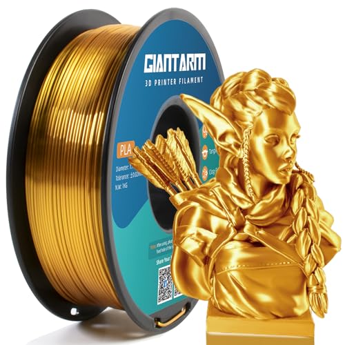 GIANTARM 3D Printer Filament, Silk Gold Pla Filament, 1Kg(2.2lbs) Spool, 1.75mm Dimension Accuracy +/- 0.03mm, 3D Printing Filament - Image 1