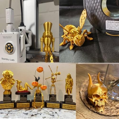 GIANTARM 3D Printer Filament, Silk Gold Pla Filament, 1Kg(2.2lbs) Spool, 1.75mm Dimension Accuracy +/- 0.03mm, 3D Printing Filament - Image 2