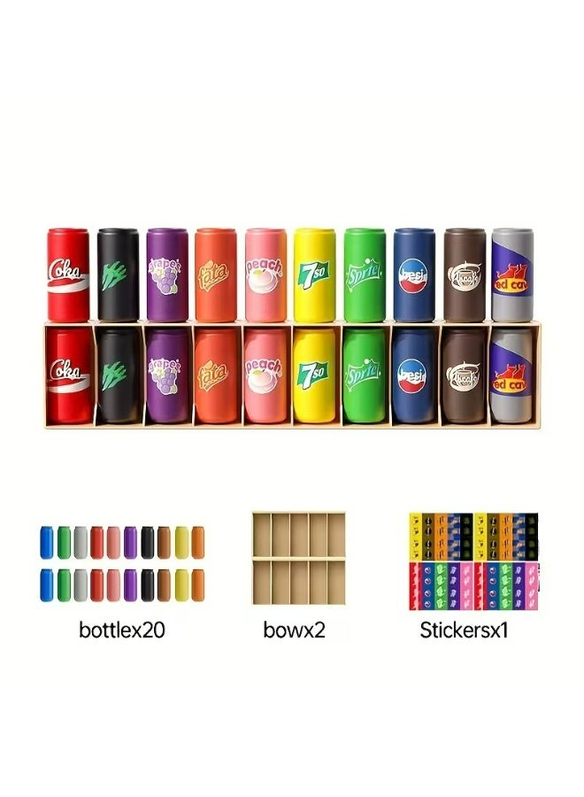 23 Guess and Match Beverage Bottle Pairs Game | Memory Matching Board Game Set, Educational Interactive Toy, Family Gathering Parent-Child Interactive Learning Educational Game, Fun Birthday Gift, Mixed Color Plastic - Image 1