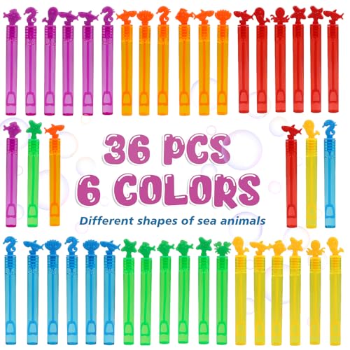 LOKIPA 36PCS Bubble Wands Mini Bubbles Party Favors Small Wands with Bubbles Refill Solution for Summer Toy Party Favor Kids Birthday Pool Indoor and OutdoorRandom Pattern - Image 5