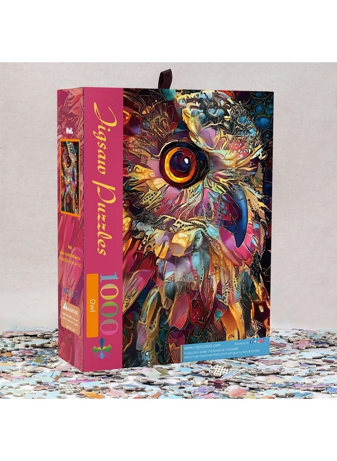 Ingooood Ingooood Jigsaw Puzzle 1000 Pieces-Sneak Peek Series - Owl - Entertainment Toys for Adult Special Graduation or Birthday Gift Home Decor  - Image 2