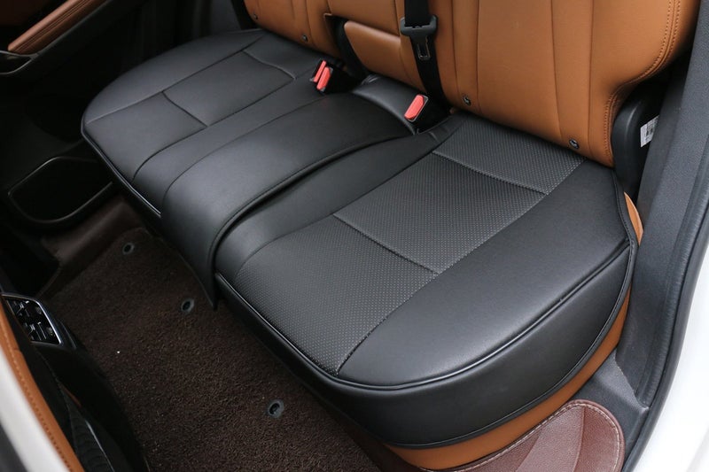 EDEALYN 1 Pack Scalable (124-140cm) Back Seat Cover Car Seat Cover Seat Protector Rear Seat Bottom Cover Fits 90% of car - for Seat Bottom Only (Black - Rear seat) - Image 2