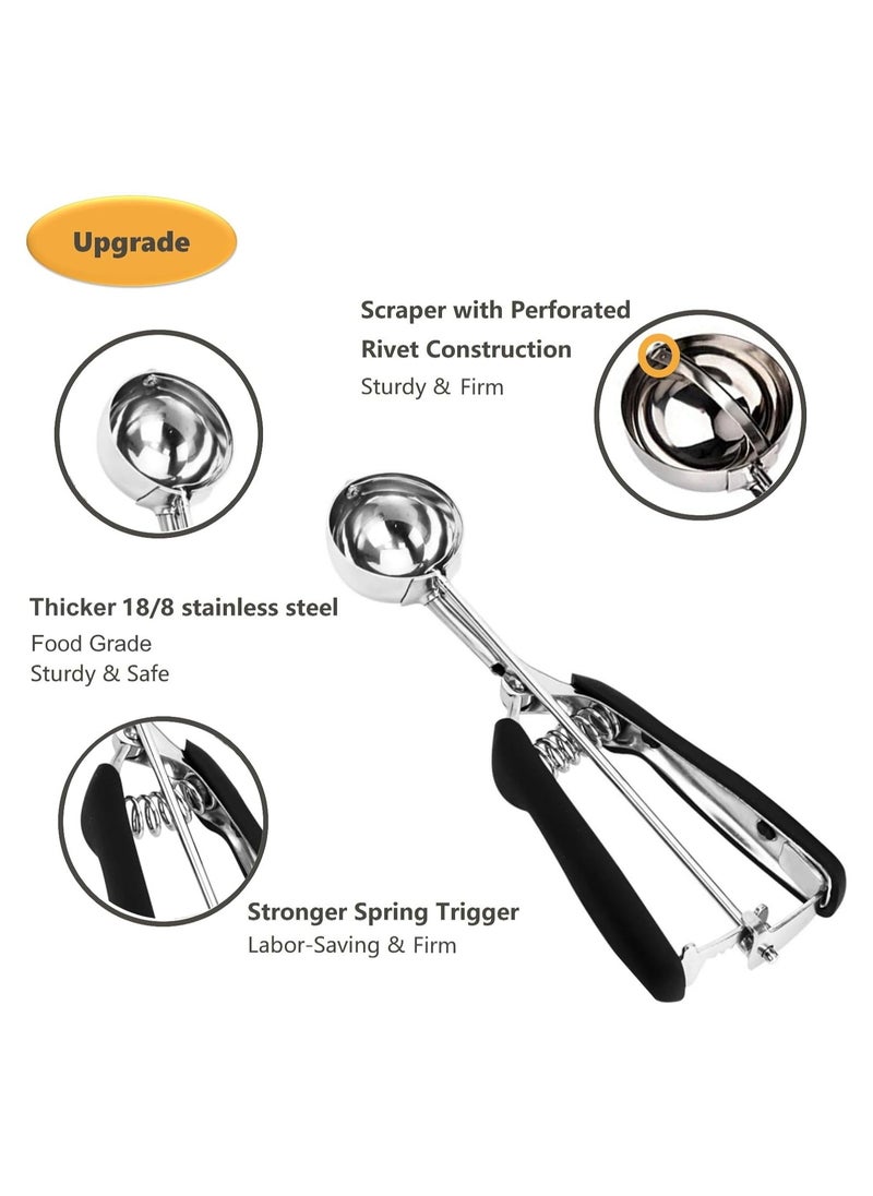 San Yi 3 PCS Cookie Scoops for Baking,Cookie Dough Scoop,Ice Cream Scoop，Made of 18/8 Stainless Steel  - Image 4