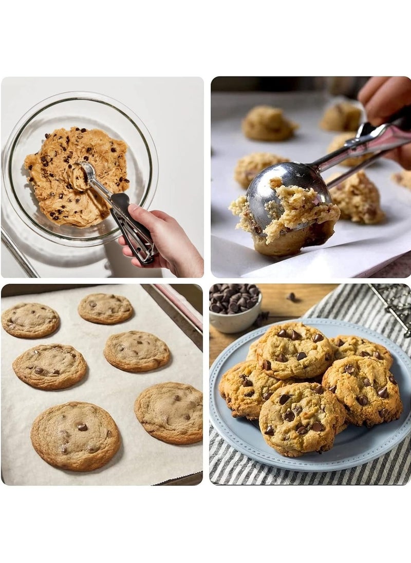 San Yi 3 PCS Cookie Scoops for Baking,Cookie Dough Scoop,Ice Cream Scoop，Made of 18/8 Stainless Steel  - Image 5