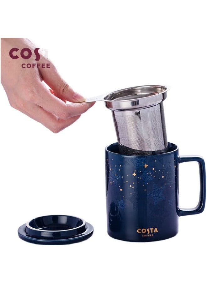 Costa Ceramic Mug With Lid, Tea Infuser, Birthday Valentine'S Day Gift, Cup For Men And Women, Office Water Cup, Coffee Mug - Image 3
