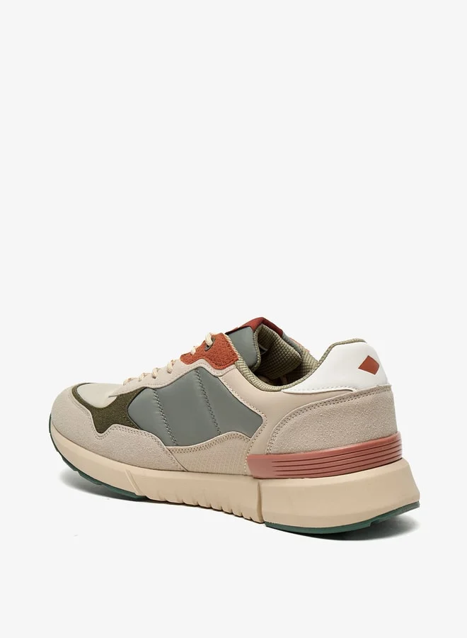 Lee Cooper Men's Colourblock Sneakers with Lace-Up Closure
